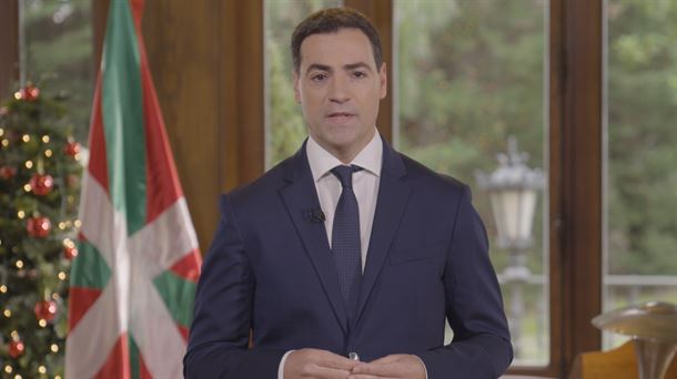 El lehendakari Imanol Pradales lehendakaria, en el mensaje de 2024