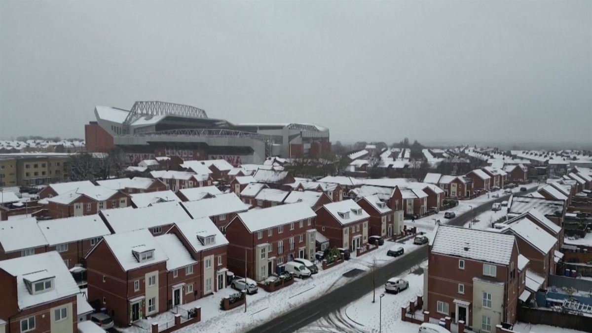 Nieve en el Reino Unido. Imagen obtenida de un vídeo de Agencias.