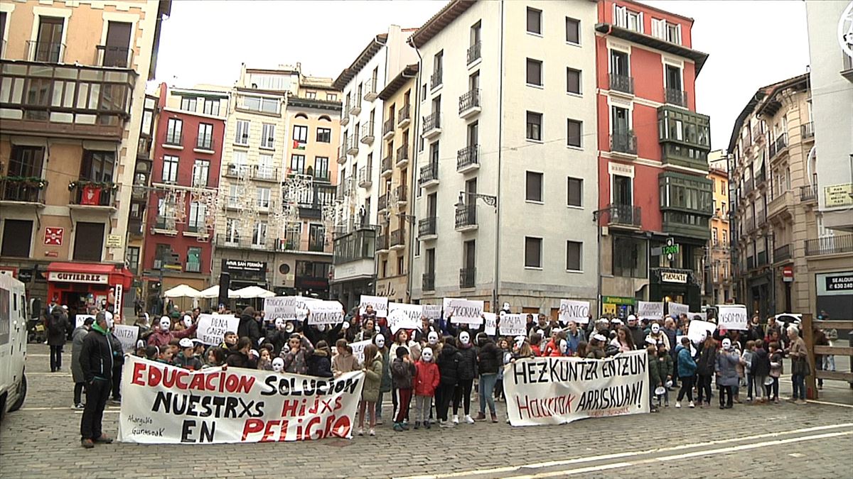 Astearte honetan egindako protesta, Iruñean. Argazkia: EITB MEDIA