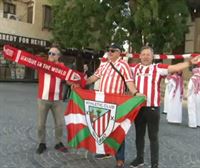 Ambiente inmejorable, entre los pocos athleticzales que han viajado a Jidda