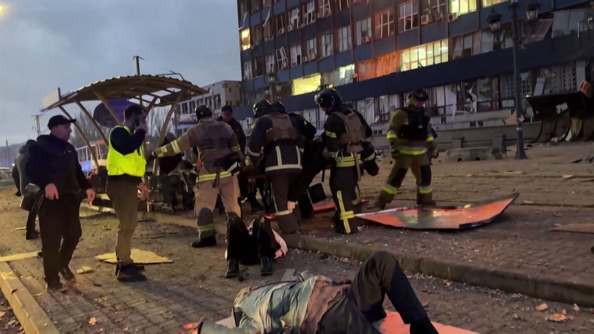 Erasoa izan den lekua. Agentzietako bideo batetik ateratako irudia.