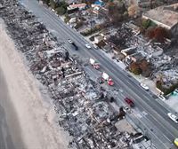 Las imágenes grabadas por un dron muestran la devastación de los incendios de Los Ángeles