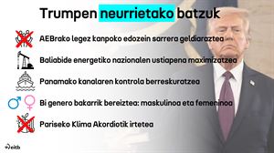 Hauek dira Trumpek AEBko presidente gisa iragarri dituen lehen neurriak