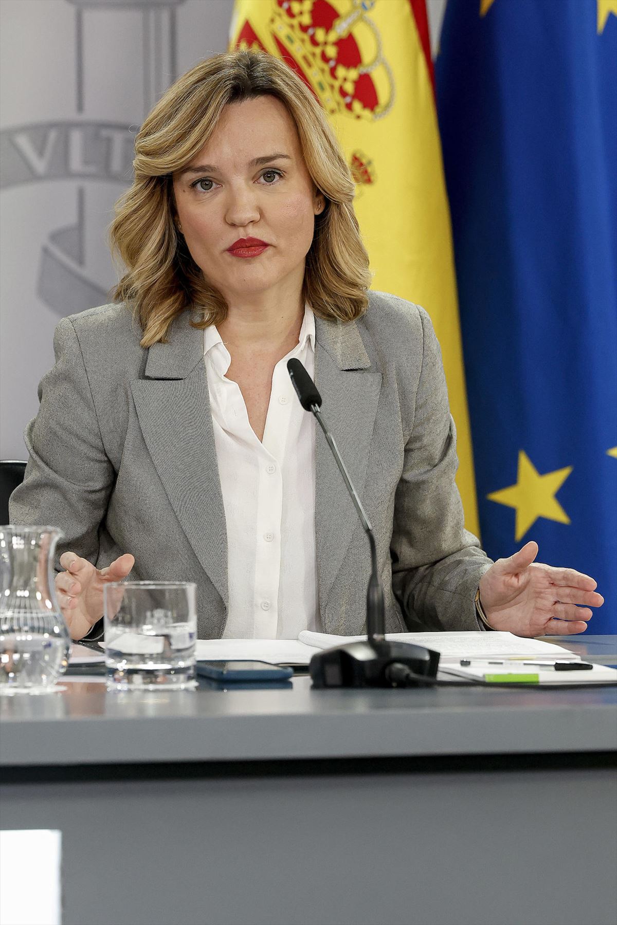 La portavoz del Ejecutivo español, Pilar Alegría. Foto: EFE