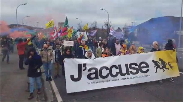 Auzipetuen aldeko manifestazioa egin zuten urtarrilaren 26an. Argazkia: EITB Media.