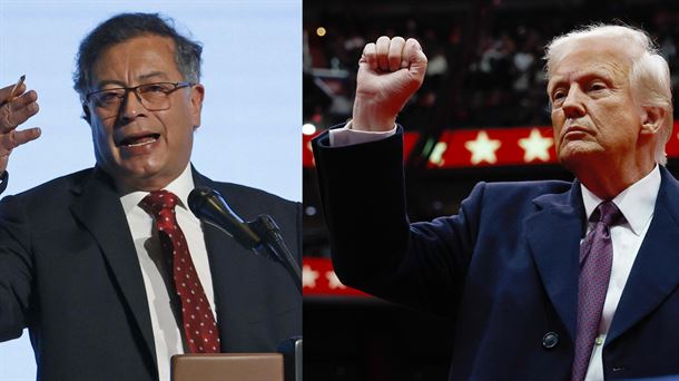 Petro eta Trump, argazki montaje batean. 
