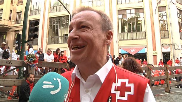 Jose Aldaba, sanferminetako entzierro baten ondoren. Argazkia: EITB
