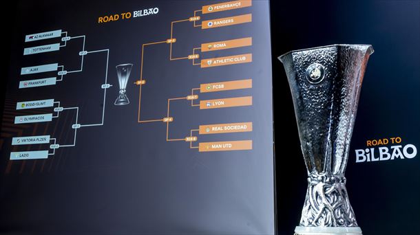 Así quedan los cruces de los octavos de final de la Liga Europa. Foto: EFE