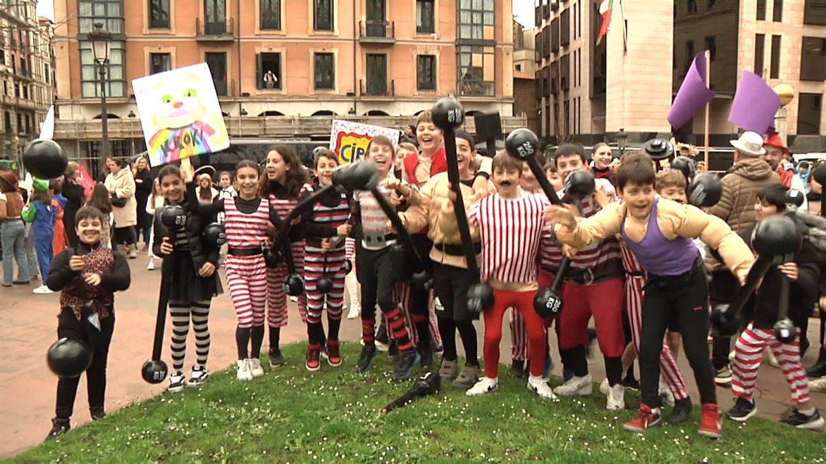 Bilbao, esta mañana. Imagen obtenida de un vídeo de EITB Media. 