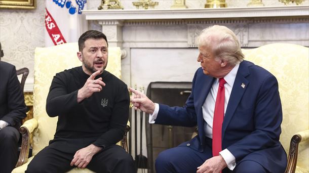 Trump eta Zelenski, Etxe Zuriko Bulego Obalean. Argazkia: EFE