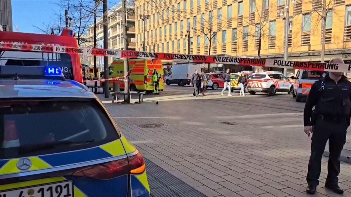 Cordón policial tras el atropello masivo en la ciudad alemana de Mannheim (suroeste). Imagen: AP