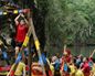 El equipo Yocahu, ganador del juego del bauprés; los Guabanes, últimos