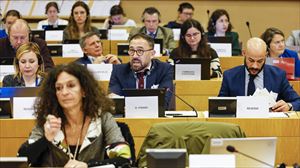 Denis Itxaso en su intervención en Bruselas. Foto: Irekia.