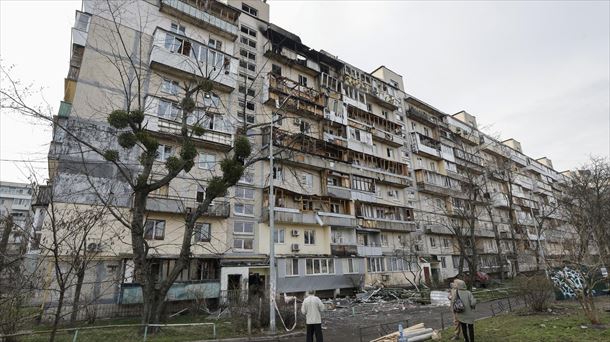 Imagen del ataque perpetrado contra Kiev la pasada noche