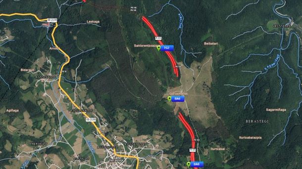 Istripua izan den inguruko mapa. Argazkia: Segurtasun Saila.