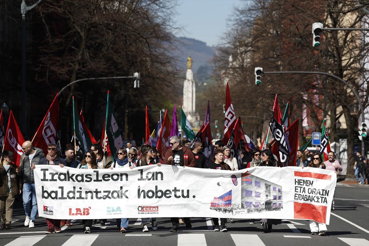 Joan den apirilaren 1eko manifestazioa, Bilbon. EFE. 