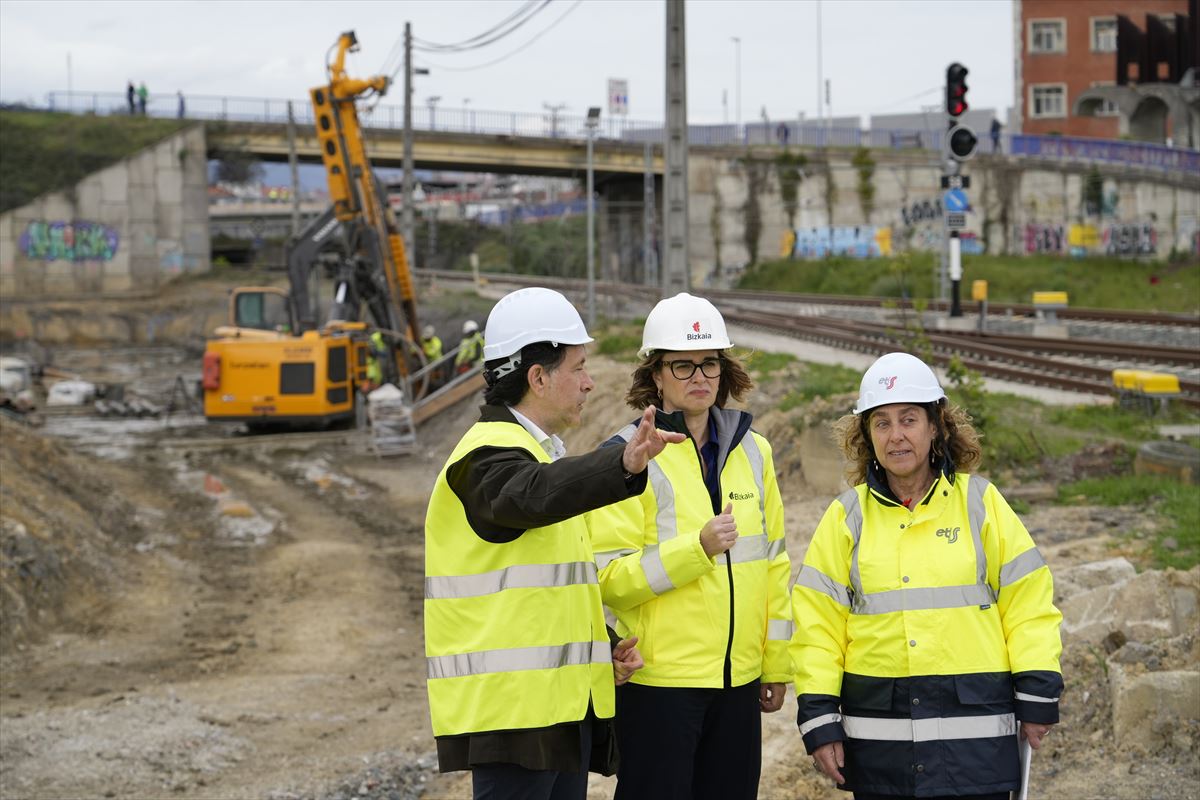 Visita a las obras de la línea 5. Foto: Diputación Foral de Bizkaia.