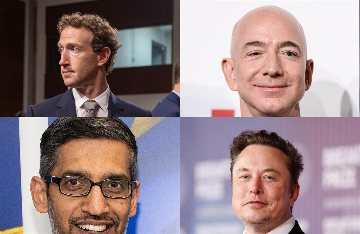 Zuckerberg, Bezos, Pichai eta Musk. 