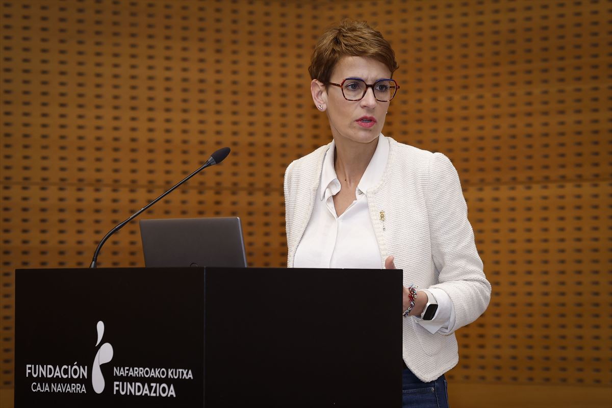María Chivite, gaur, Iruñean. Argazkia: EFE