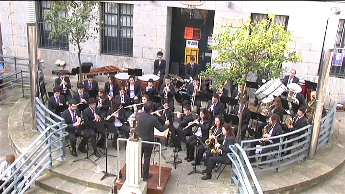 La banda de música de Lekeitio, en una actuación. 