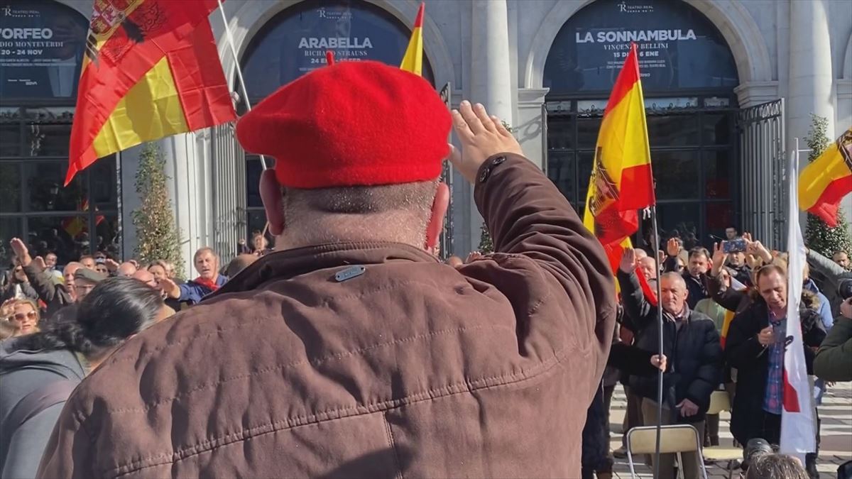 Una concentración de exaltación franquista. Imagen: EITB