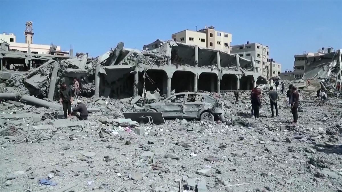 Hospital Al Ahli, destrozado. Foto: EFE