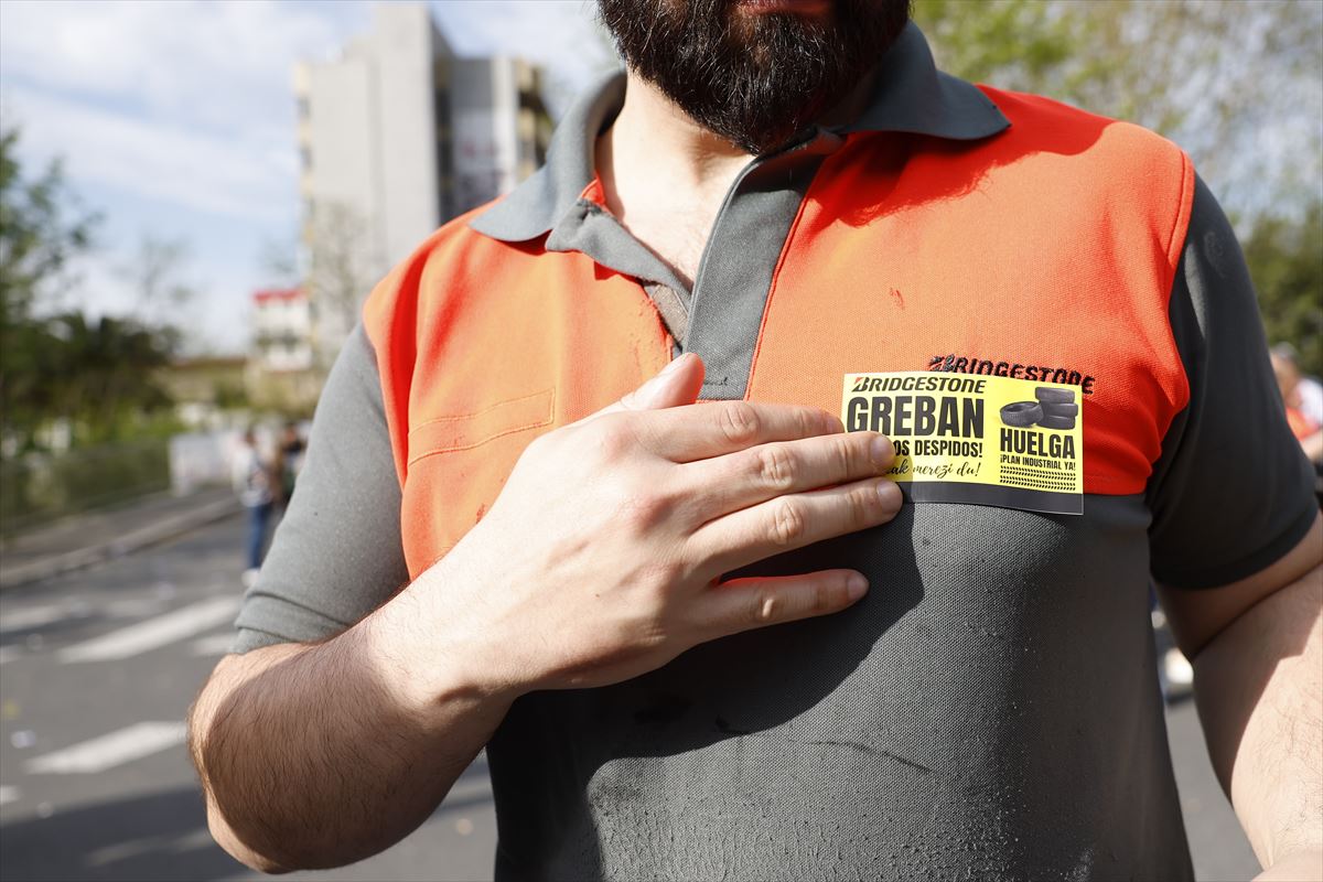 Protesta Bridgestonen. Argazkia: EFE
