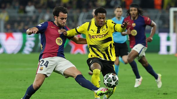 Borussia Dortmund-Bartzelona Txapeldunen Ligako partidako irudia.