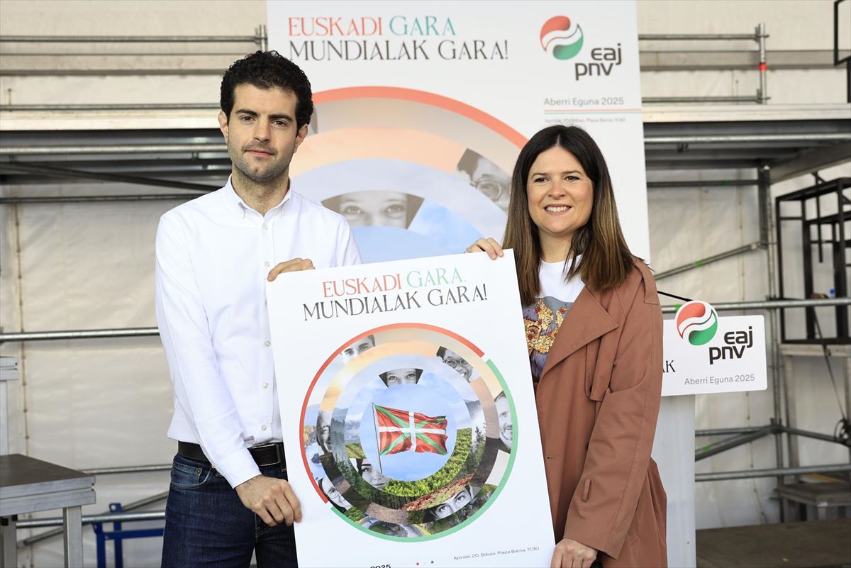 Javier Ollo y Maitane Ipiñazar, hoy en Bilbao. Foto: PNV