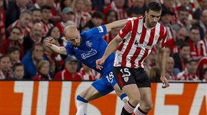 Iñigo Lekue, durante el partido ante el Rangers de Liga Europa. Foto: EFE
