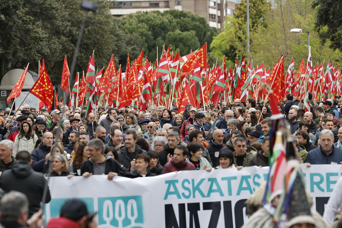 Manifestación de EH Bildu en Pamplona. Foto: EFE