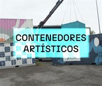 Grises contenedores convertidos en obras de arte