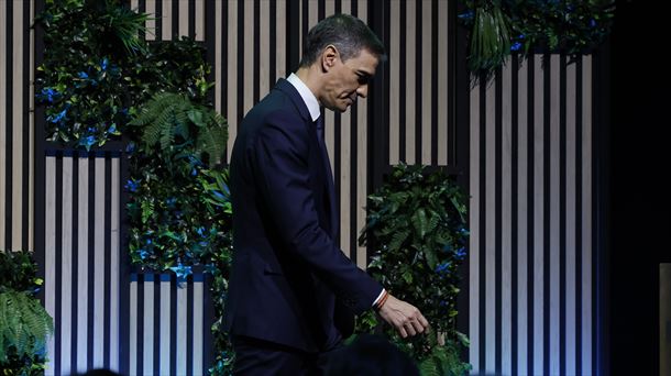 Sánchez, hoy, en un acto en Madrid. 