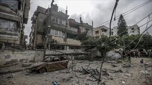 Ciudad de Gaza tras un ataque israelí. Foto: EFE