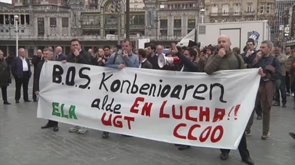 Protesta de los músicos de la BOS en Bilbao. Imagen: EITB