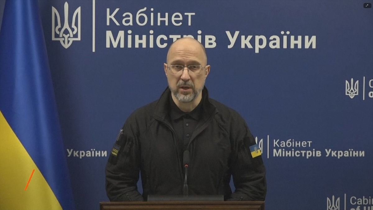 Denis Shmigal Ukrainako lehen ministroa. Irudia: AP