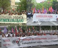Multitudinarias manifestaciones recorren Euskal Herria el 1 de Mayo