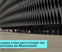 Largas colas en San Mamés para recoger las entradas de Manchester
