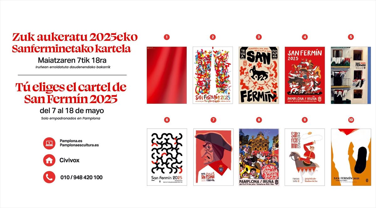 Carteles candidatos a anunciar los Sanfermines 2025