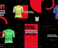 Ikusi Itzulia Women 2025 lasterketako lau mailloten diseinuak