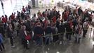 La afición del Athletic, camino a Manchester 