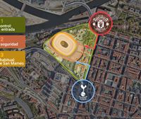 Este será el dispositivo de seguridad en el entorno de San Mamés para la final la Europa League 