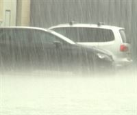 Fuerte tormenta con granizo en Pamplona
