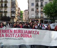La Marcha Mundial de las Mujeres se ha hecho notar en su llegada a Donostia