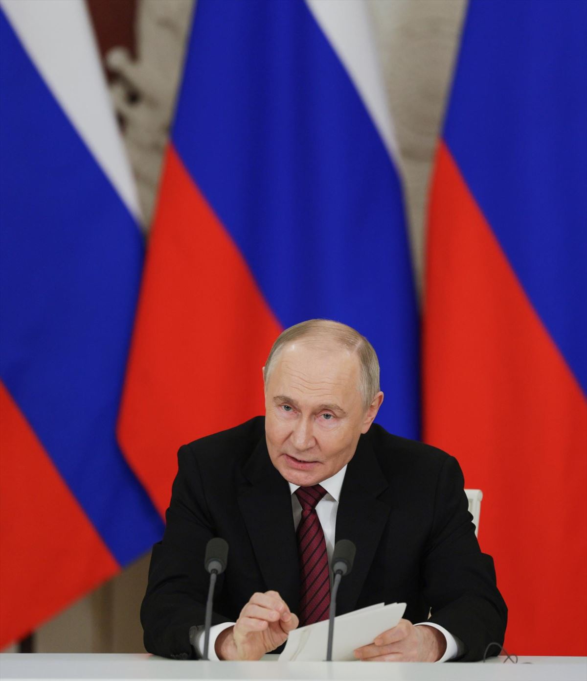 Putin, proposamenaren berri eman duenean. Argazkia: EFE