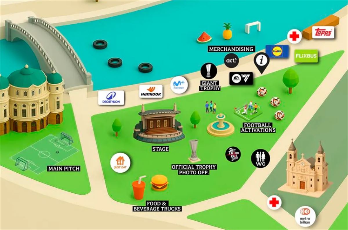 Partidako 'Fan zone'a. Grafikoa: UEFA