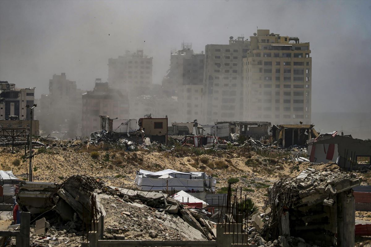 Ataque israelí en el oeste de Gaza. Foto: EFE