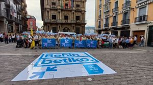 El acto final ha tenido lugar en la plaza del Ayuntamiento de Pamplona. Foto: Sare.