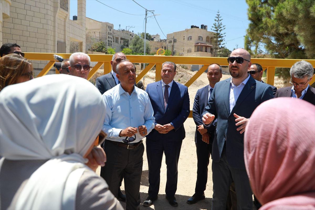 La delegación diplomática atacada por Israel en Yenín (Cisjordania ocupada por Israel). Foto: EFE