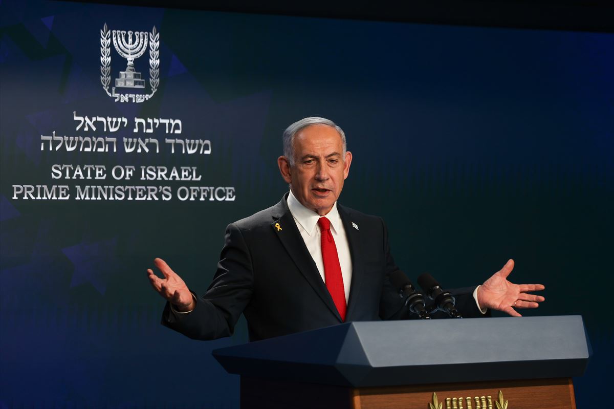 Netanyahu, prentsaurrekoan. Argazkia: EFE